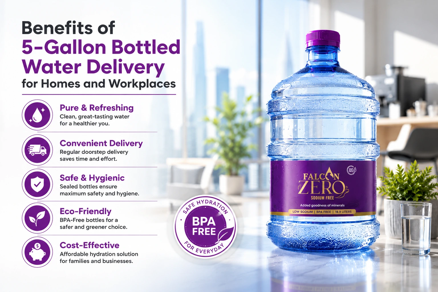5-Gallon Bottled Water Delivery for Homes & Workplaces